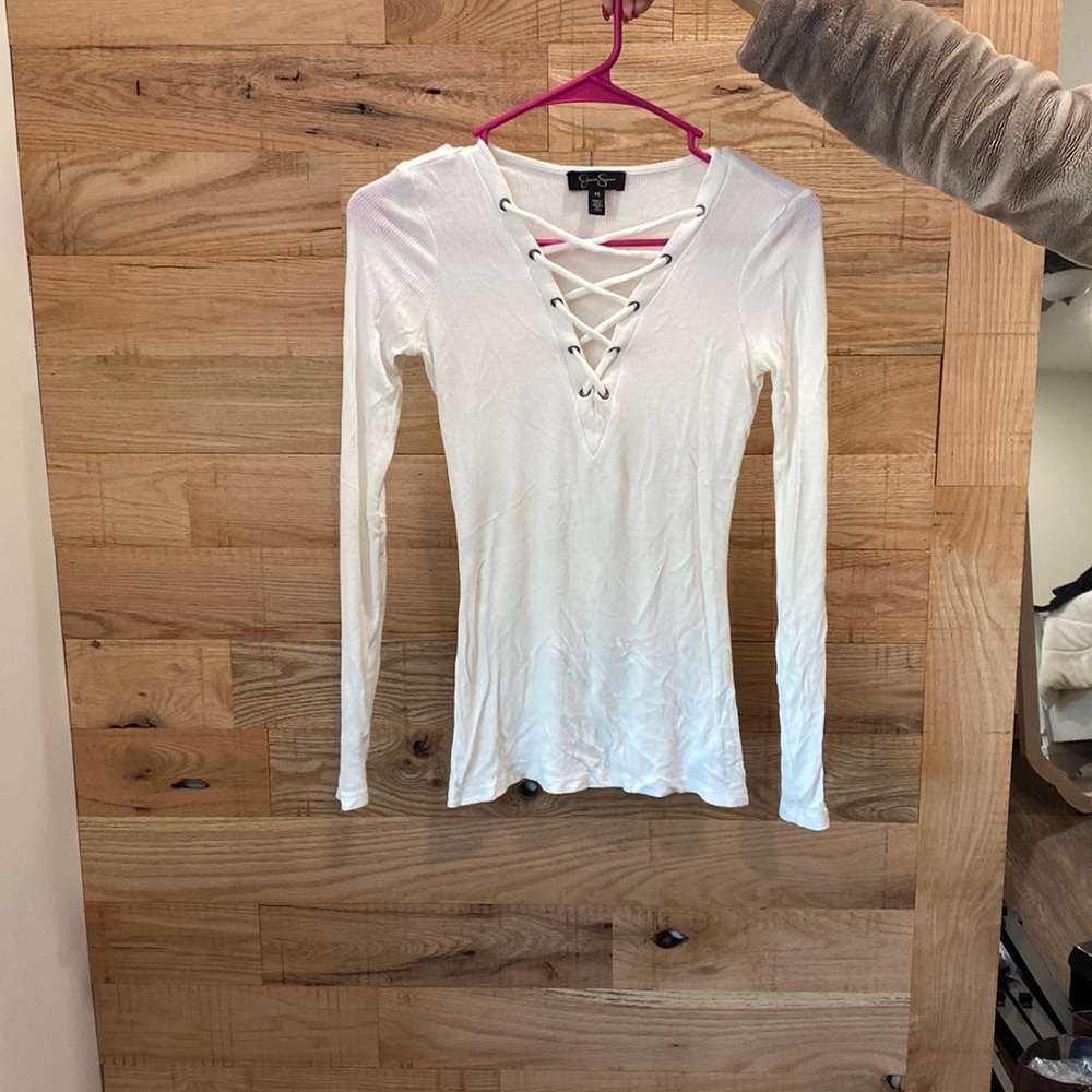 White knit long sleeve